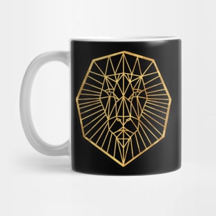 GEOMETRIC Gold And Black Lion Head Mug